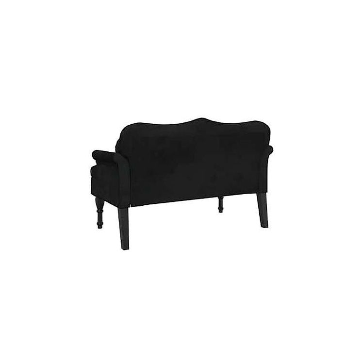 vidaXL ベンチ(クッション付き) ブラック 120.5x65x75 cm ベルベット 家具 ベンチ(代引不可)【送料無料】