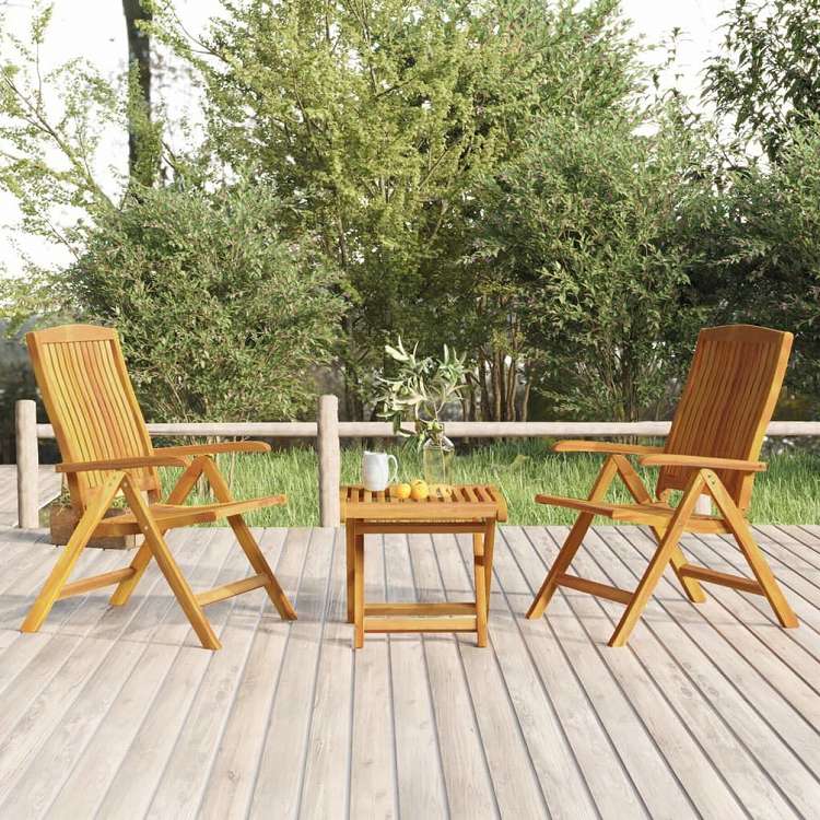 vidaXL ガーデンラウンジ 3点セット チーク無垢材家具 アウトドア家具 屋外家具セット(代引不可)｜リコメン堂インテリア館