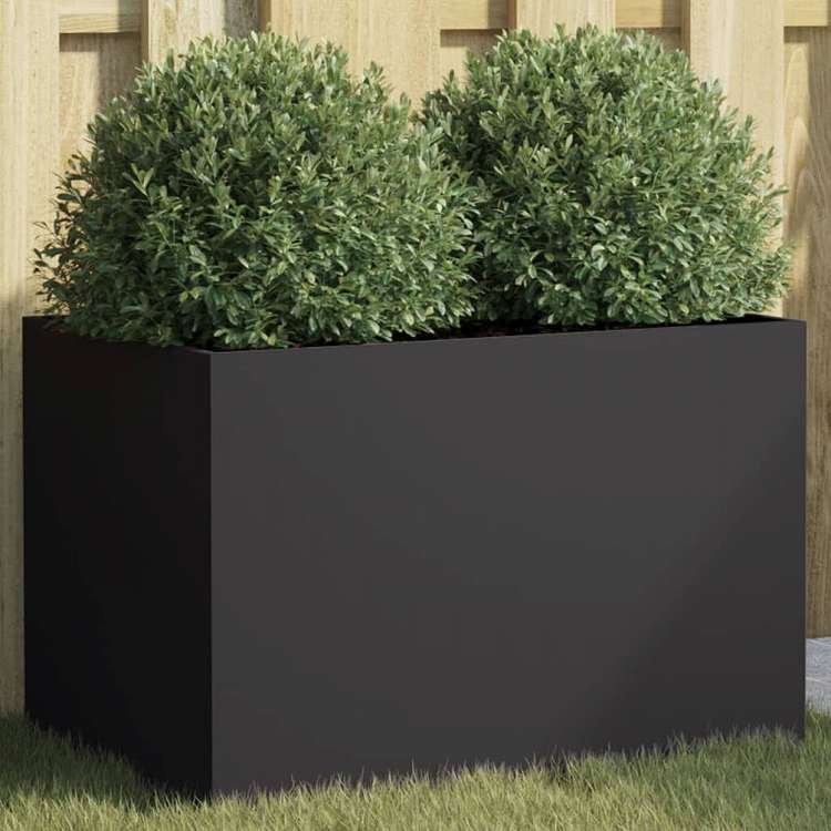 vidaXL プランター ブラック 62x40x39cm スチールホーム&ガーデン 芝&ガーデン ガーデニング 鉢植え・プランター(代引不可)
