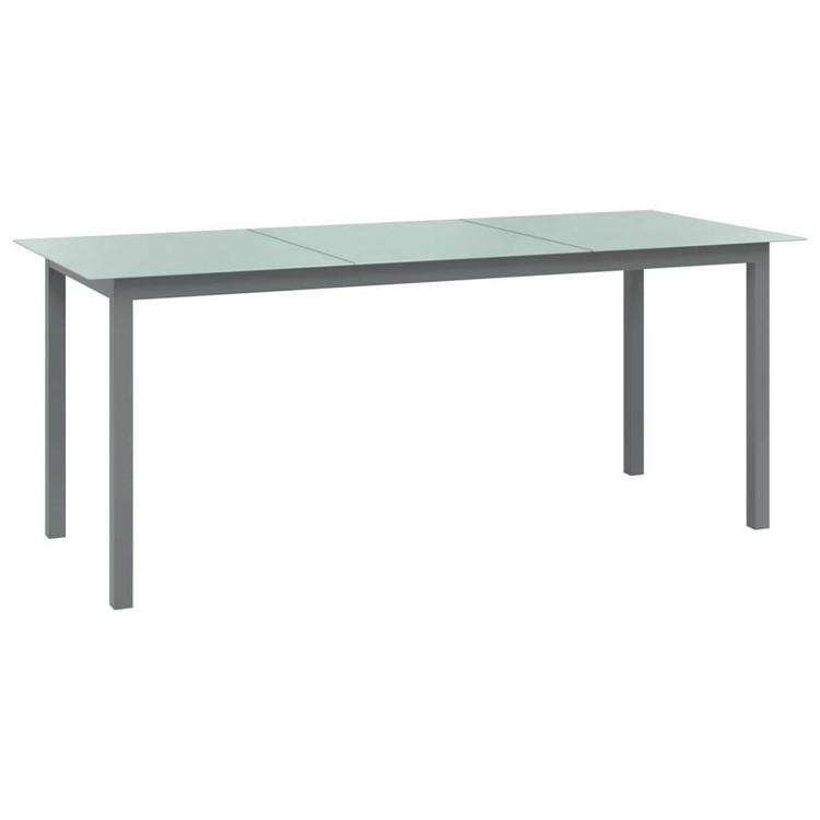 vidaXL ガーデンテーブル ライトグレー 190x90x74cm アルミ&ガラス製家具アウトドア家具アウトドアテーブル(代引不可)