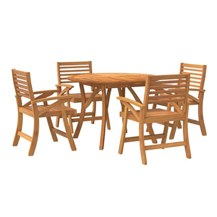 vidaXL 屋外ダイニング5点セット アカシア無垢材家具アウトドア家具屋外家具セット(代引不可)|リコメン堂インテリア館