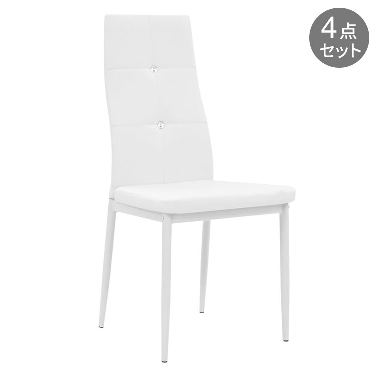 vidaXL ダイニングチェア 6点 合成皮革製 ホワイト 家具 チェア キッチン ダイニングルームチェア(代引不可)