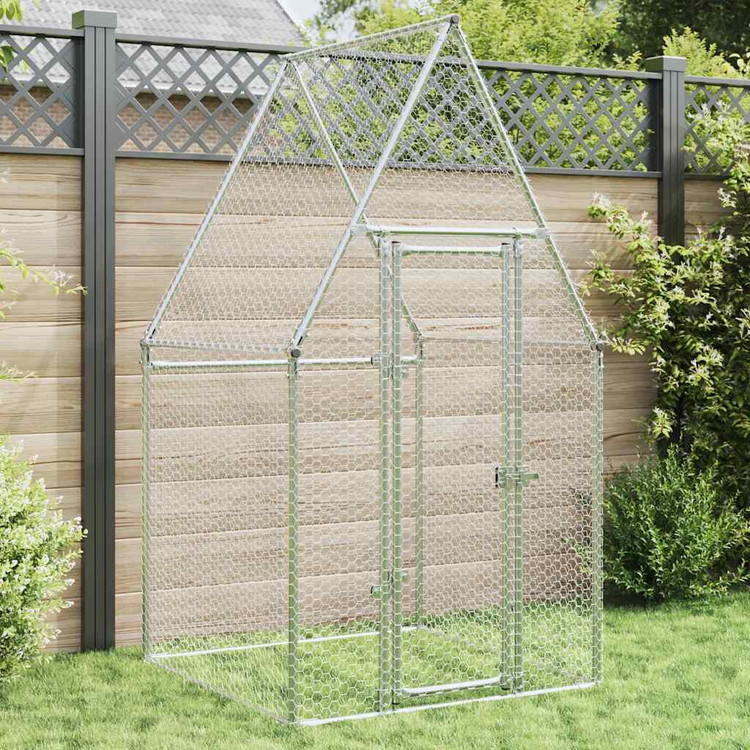 vidaXL チキンケージ シルバー 100×100×190cm 亜鉛メッキ鋼 動物 ペット用品 ペット用品 小動物用品 小動物 飼育 ケージ(代引不可)