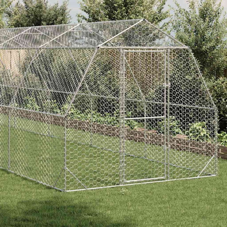 vidaXL チキンラン 2.5×10×2.25m 亜鉛メッキ鋼 動物 ペット用品 ペット用品 小動物用品 小動物 飼育 ケージ(代引不可)|リコメン堂インテリア館