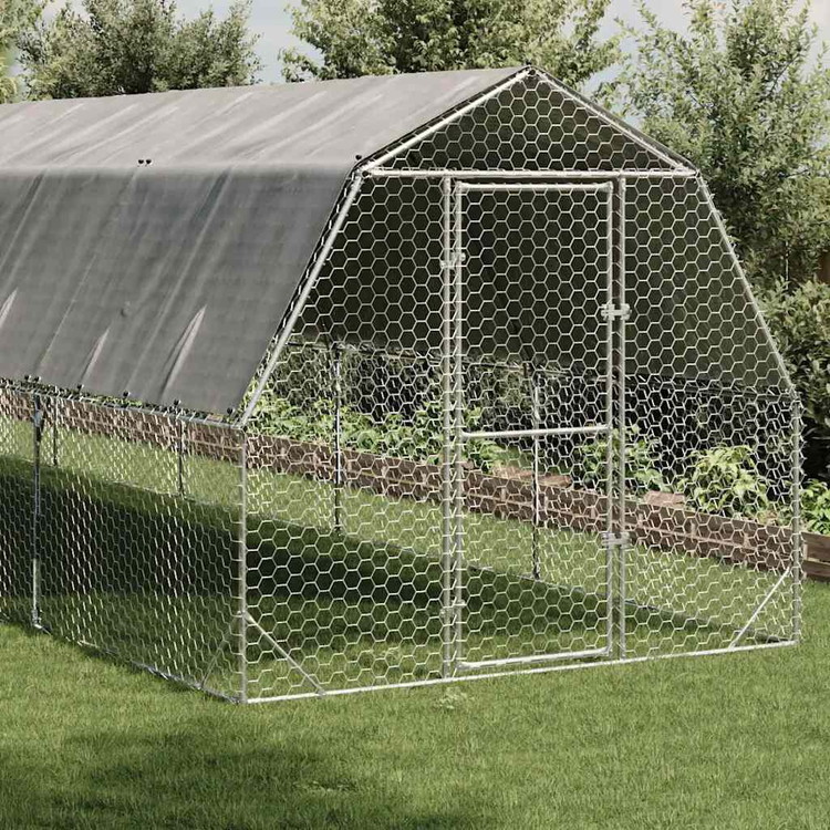 vidaXL 屋根付きチキンラン 2.5×12×2.25m 亜鉛メッキ鋼 動物 ペット用品 ペット用品 小動物用品 小動物 飼育 ケージ(代引不可) 47,982円