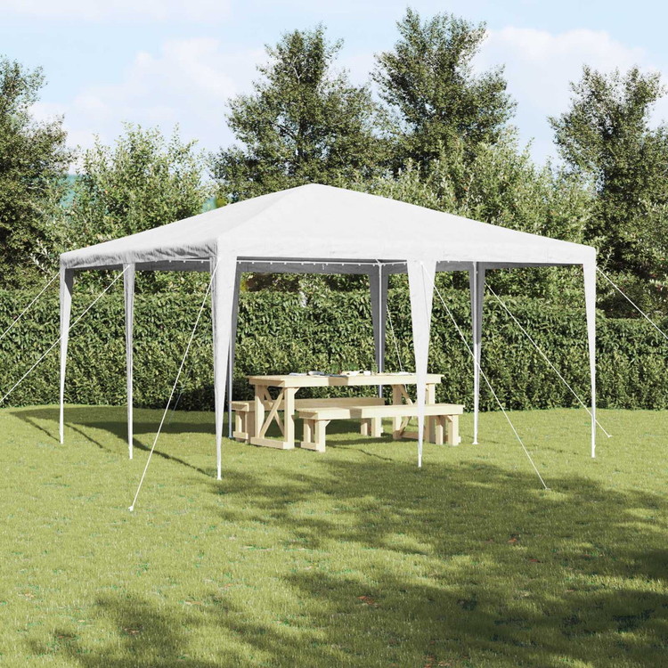 vidaXL パーティーテント ホワイト 4×4m PE 芝 ガーデン アウトドアリビング アウトドアストラクチャー キャノピー ガゼボ(代引不可)