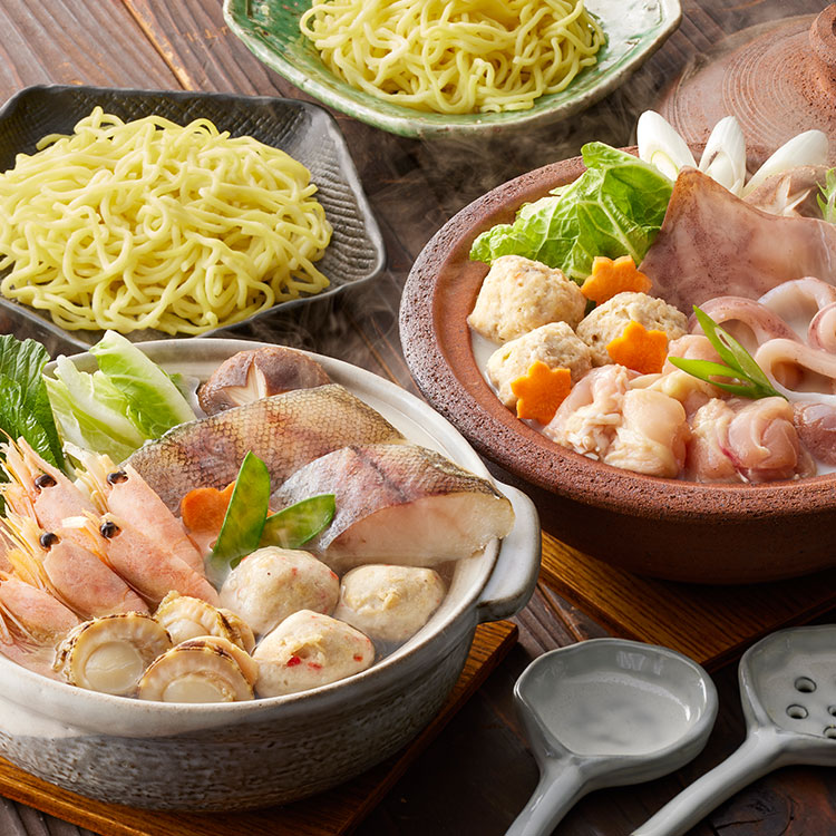 鶏白湯鍋&海鮮ちゃんこ鍋 食べ比べセット 鍋セット ギフト 産直 ご当地グルメ 熨斗 贈り物 新生活 お祝い お取り寄せ のし対応 (代引不可)【送料無料】
