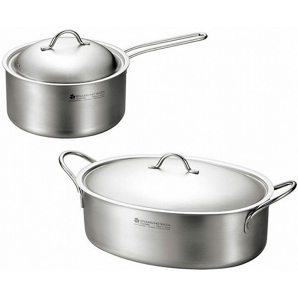 日本製 燕三条 片手鍋18cm・オーバルパン28cm(代引不可)【送料無料】