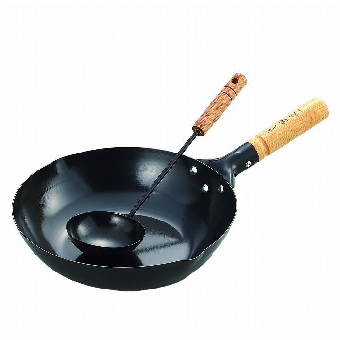 楽天市場】ファンシア 鉄製木柄 北京鍋28cm お玉付 (FAN-28P) 鉄の力