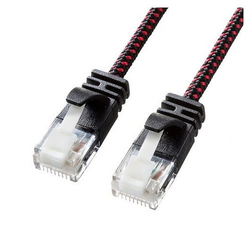 【5個セット】 サンワサプライ つめ折れ防止カテゴリ6A細径メッシュLANケーブル KB-T6AME-05BKRX5(代引不可)【送料無料】