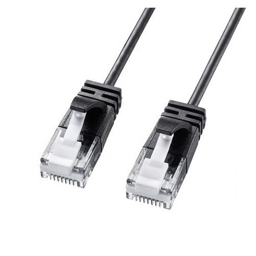 【5個セット】 サンワサプライ カテゴリ6A極細LANケーブル ブラック KB-SL6A-10BKX5(代引不可)【送料無料】