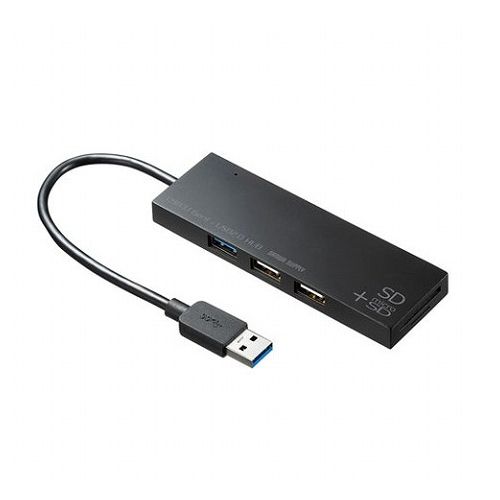 【5個セット】 サンワサプライ USB3.1+2.0コンボハブ カードリーダー付き ブラック USB-3HC316BKNX5(代引不可)【送料無料】|リコメン堂キッチン館