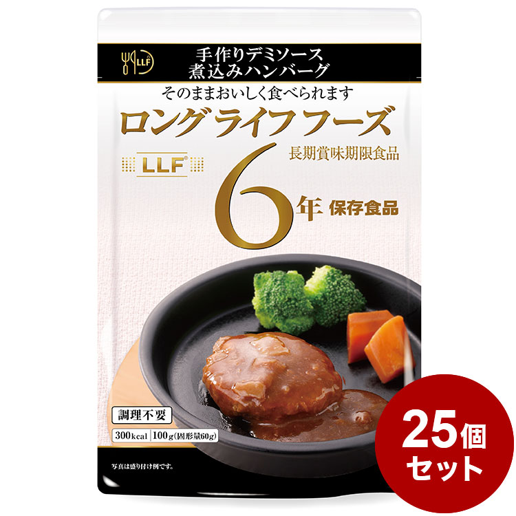 LLF食品 ハンバーグ煮込み 100g 防災 防災グッズ 防災用品 備蓄品 非常食 携帯食 長期保存 保存食 配送員設置