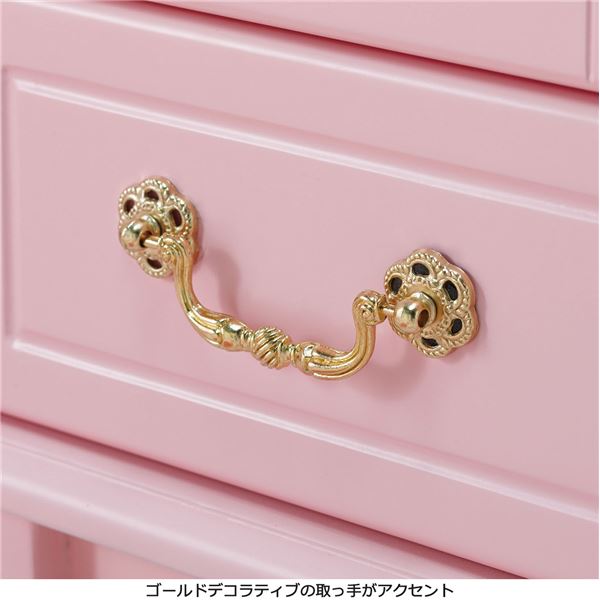 ガラス扉付きチェスト/ミルキーピンクプリンセス猫足家具 【2