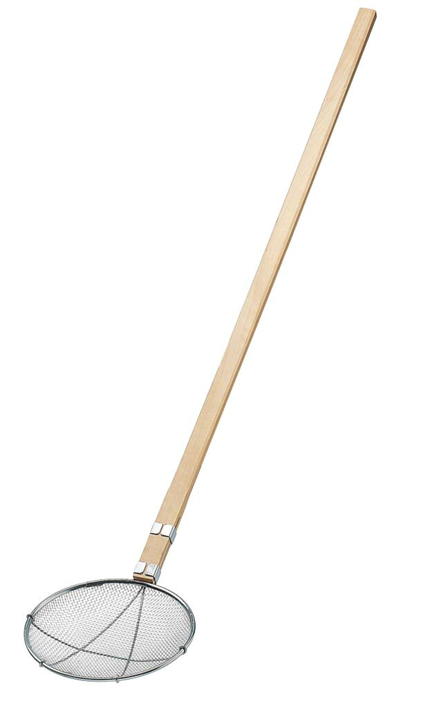 EBM 18-8 木柄 丸型 給食用スクイ網 24cm 2.5メッシュ(代引不可)【送料無料】