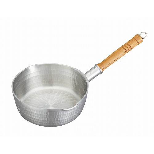 アルミ 底平 浅型打出 雪平鍋(目盛付)27cm(代引不可)【送料無料】