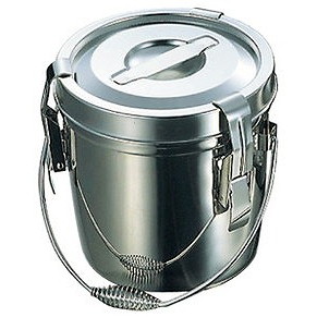 18-8 フック付 ダブル食缶 6L(シリコンパッキン)(代引不可)【送料無料】