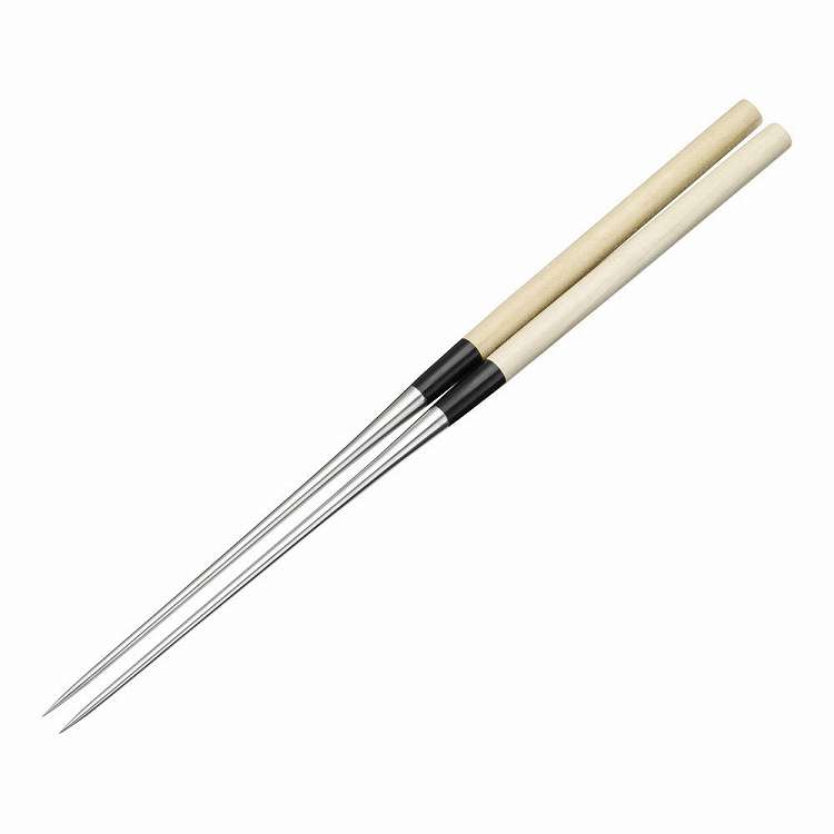 本焼ステンレス朴柄盛箸 150mm(代引不可)【送料無料】