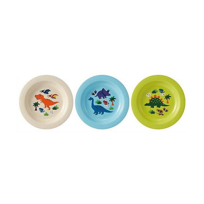 スケーター 子供用 小皿 3枚セット アウトドア 行楽 (15cm) ディノサウルス P4