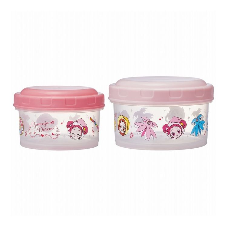 おジャ魔女どれみ フード コンテナー 丸型 フードコンテナ キャラクター 収納 食洗機 レンジ 対応 S/Mセット 弁当箱 2個 セット 保存 容器 小物入れ RFC2SAG スケーター skater画像