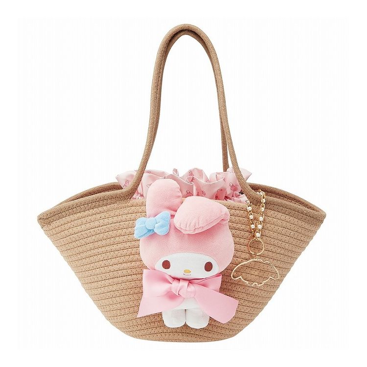 サンリオ sanrio マイメロディ ぬいぐるみ付き かご風バッグ かご バッグ かばん かわいい キャラクター KNBB1 スケーター skater【送料無料】