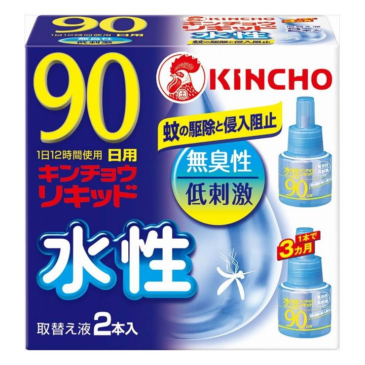 3個セット 大日本除虫菊 水性キンチョウリキッド コード式 蚊取り器 90日 取替液 2本入 無香料 低刺激 医薬部外品 代引不可 送料無料 Cdm Co Mz