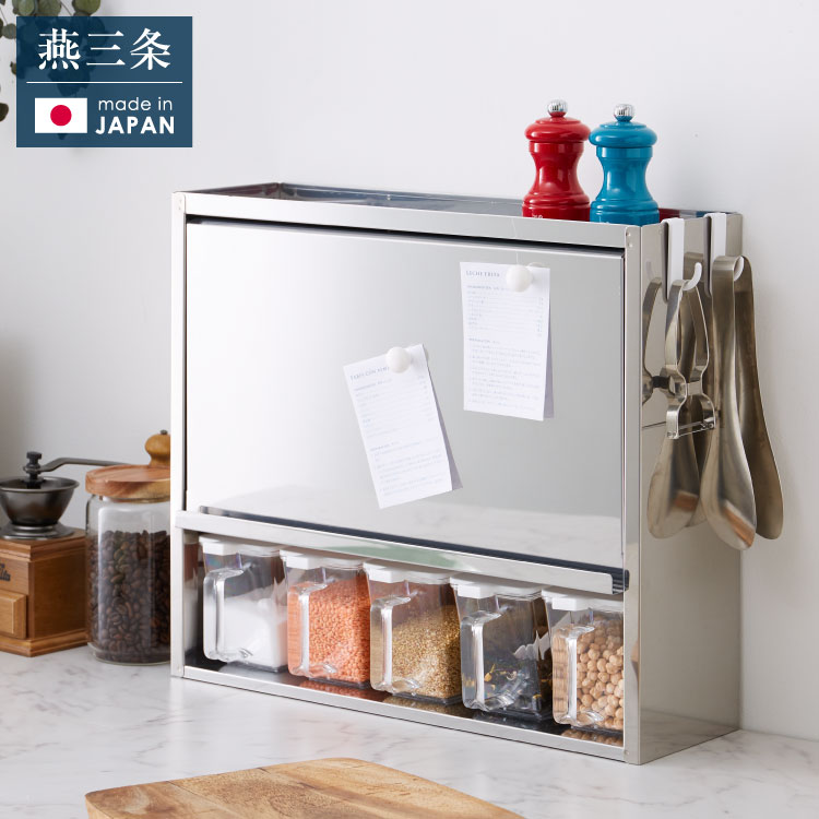 燕三条　ステンレス　調味料ラック 楽天市場】日本製 燕三条 スパイスラック 5杯 ステンレス 調味料