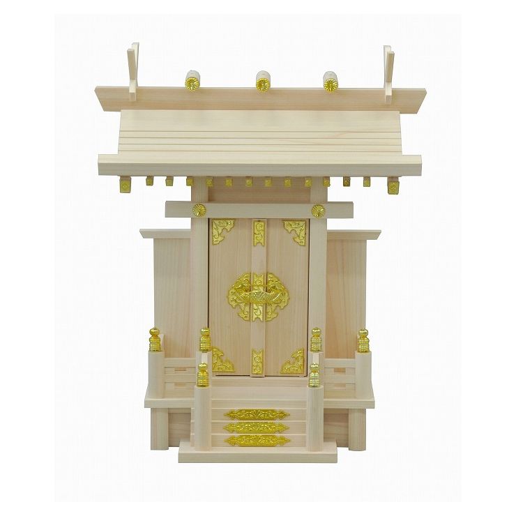 日本製 神棚 一社 大神明 国産 幅39 奥行き21 お札 神具 お参り 天然木 ひのき ヒノキ おふだ かみだな 神札 仏具 お盆 お彼岸 彼岸(代引不可)【送料無料】