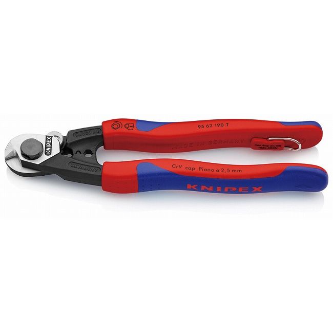 KNIPEX(クニペックス) 9562-190TBK ワイヤーロープカッター 落下防止(BK)(代引不可)【送料無料】|リコメン堂生活館
