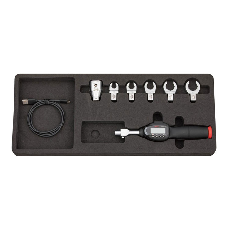 KTC 京都機械工具 8点組 デジラチェヘッド交換式 Type rechargeable 充電式 クローフット交換ヘッドセット トルク範囲8-40Nm TGEKR040NS07(代引不可)【送料無料】