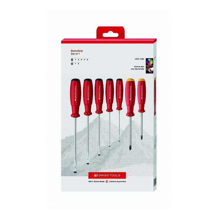 PB SWISS TOOLS ピービ―スイスツールズ 7本組 スイスグリップ ドライバーセット(プラス、マイナス)ペーパーBOX入 8250CBB(代引不可)【送料無料】 8,208円