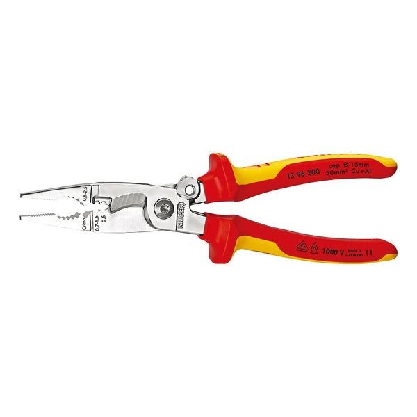KNIPEX(クニペックス) 1396-200 絶縁エレクトロプライヤー(スプリング付) (SB)【送料無料】(代引不可)
