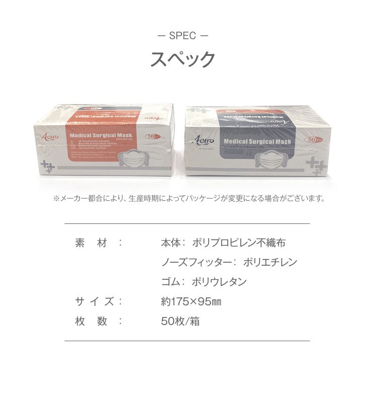 医療用マスク 2000枚 メディカル BFE 98% 通気性 高性能 不織布 3層 ...
