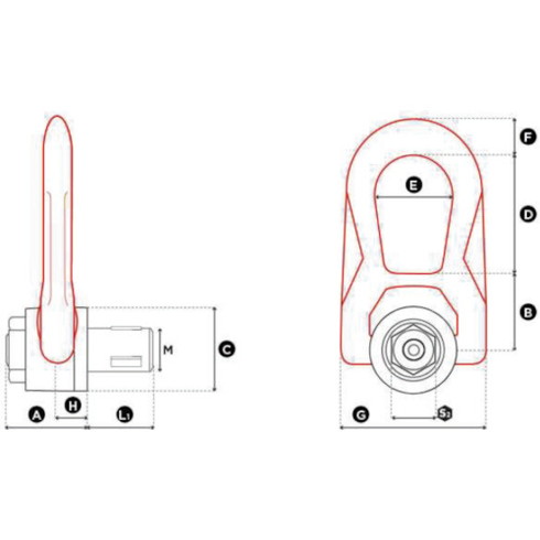 CODIPRO クイックリフトリングQLDSR-M24 CODIPRO QLDSRM24 荷役用品 吊りクランプ スリング 荷締機 アイボルト(代引不可)【送料無料】