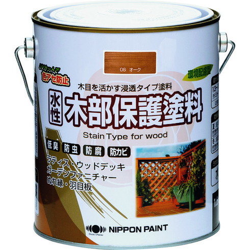ニッペ 水性木部保護塗料 1.6L オーク HXY006-1.6 ニッペ HXY0061.6 工事 照明用品 塗装 内装用品 塗料(代引不可)【送料無料】