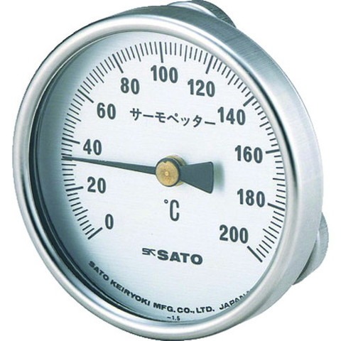 佐藤 バイメタル式表面温度計 サーモペッター 0~200℃ (2340-20) 234020(代引不可)【送料無料】