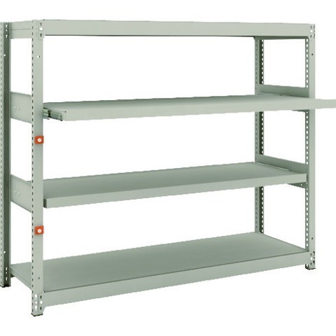 TRUSCO トラスコ M1.5型軽中量棚 1460X445X1200 2段 スライド2段 単体 M1.54542M2 組立品 組立設置不可(代引不可)【送料無料】