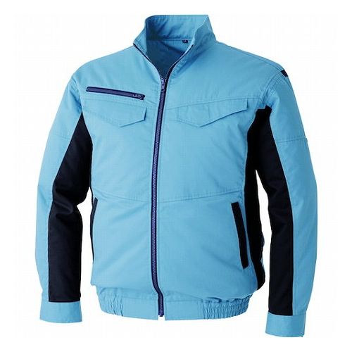 空調服 空調服[[R下]] 長袖ブルゾン ウエアのみ オフブルー 5L KU92401N40S7 環境改善用品 暑さ対策用品 冷却衣服(代引不可)【送料無料】｜リコメン堂生活館