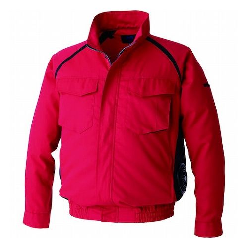 空調服 空調服[[R下]] 長袖ブルゾン ウエアのみ レッド L KU92400R70S3 環境改善用品 暑さ対策用品 冷却衣服(代引不可)【送料無料】