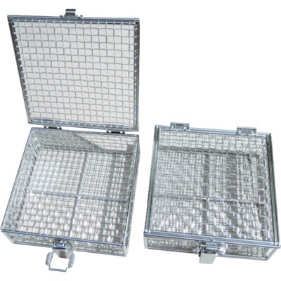 オオモリ 蝶番蓋付バスケット小 100×100×100 OM105450 研究用品 ボトル・容器 カゴ(代引不可)【送料無料】|リコメン堂生活館