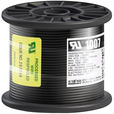 KYОWA UL耐熱ビニル絶縁電線 UL1007 AWG16 50M 黒 UL1007AWG1650MBK 電子機器 電設配線部品 電線(代引不可)【送料無料】｜リコメン堂生活館