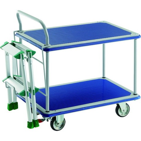 TRUSCO トラスコ ドンキーカート 2段式片袖タイプ740×480 ストッパー付 TAF-2付 304NSTAF2 組立品 組立設置不可(代引不可)【送料無料】|リコメン堂生活館