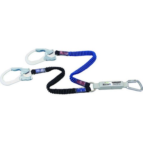 タイタン EX-zero 伸縮ストラップ式 TYPE-1 ランヤードブラック/ブルー (ダブル) HLZCW(代引不可)【送料無料】