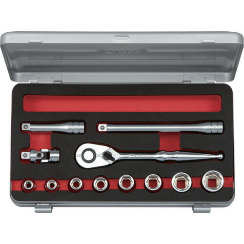 KTC 9.5sq.ソケットセット(六角)[12点] TB312A 手作業工具 ソケットレンチ ソケットレンチセット(代引不可)【送料無料】