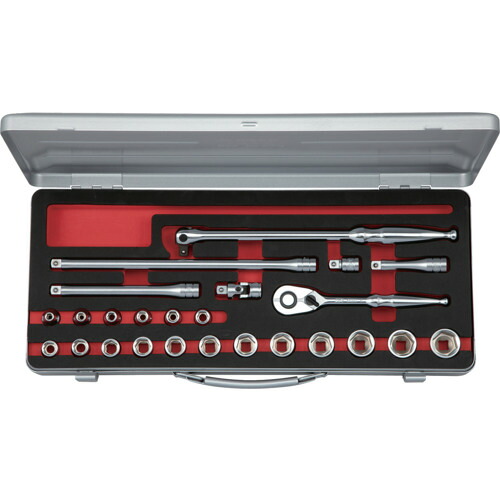 KTC 9.5sq.ソケットセット(六角)[25点] TB325A 手作業工具 ソケットレンチ ソケットレンチセット(代引不可)【送料無料】｜リコメン堂生活館