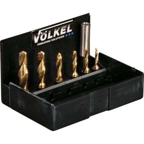 VOELKEL 六角軸タッピングドリルセット チタンコーティング M3ーM10 6本入り 67209 切削工具 ねじ切り工具 六角軸タップ(代引不可)【送料無料】