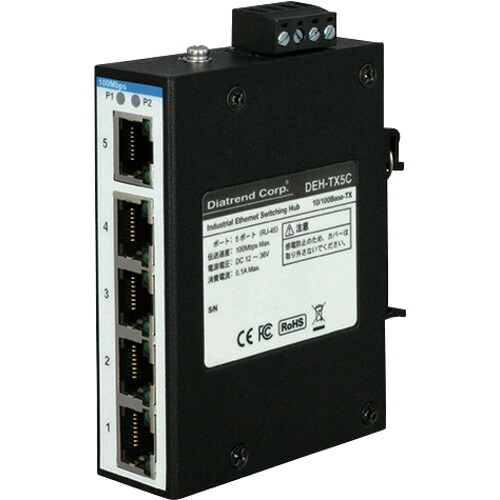 Diatrend 産業用イーサネットスイッチングハブ 100Base-TXタイプ DEHTX5C 電子機器 電気 電子部品 通信機器(代引不可)【送料無料】｜リコメン堂生活館