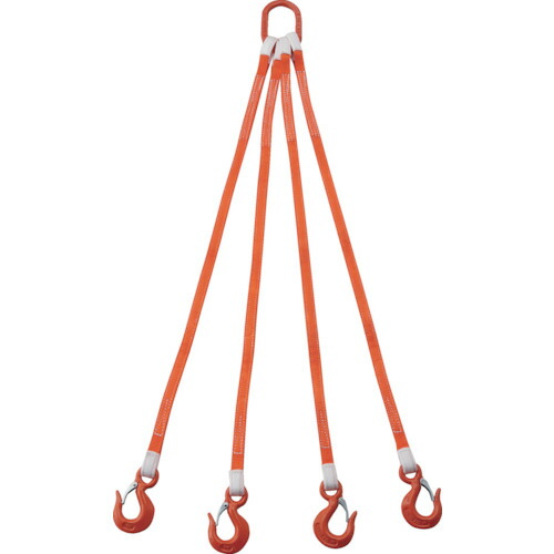 TRUSCO 4本吊ベルトスリングセット 25mm幅X1.5m 吊り角度60°時荷重2.58t(最大使用荷重3t) G254P152.58 荷役用品 吊りクランプ スリング 荷締機 ベルトスリング(代引不可)【送料無料】