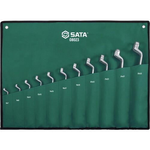 SATA 両口めがねレンチセット(11点)70° SATA社 手作業工具 レンチ スパナ プーラー めがねレンチ 08023(代引不可)【送料無料】