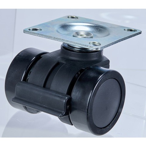 TRUSCO トラスコ プレート式重荷重用低床型 双輪キャスターダブルベアリング ストッパー付キナイロン車66mm THCNS66P(代引不可)